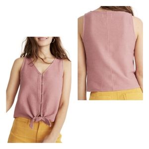 MADEWELL TEXTURE & THREAD Front Button Tie Tank
